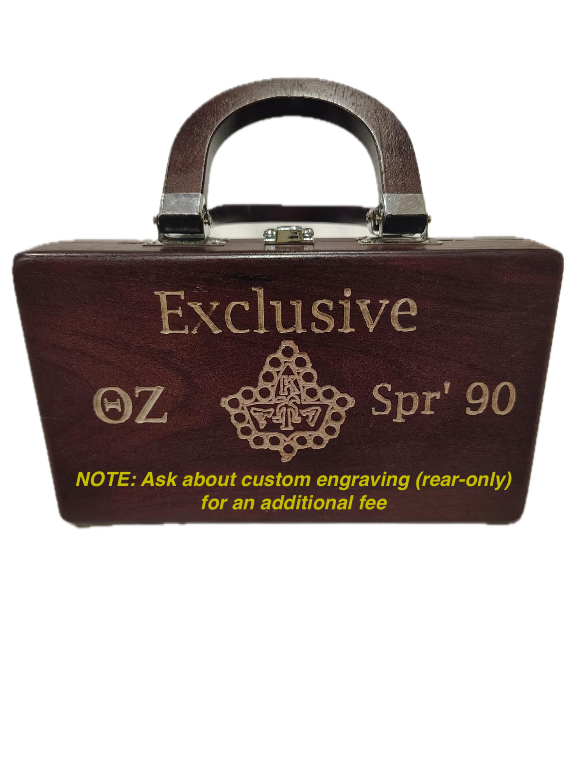 Handcrafted AKA Etched Wooden Handbag