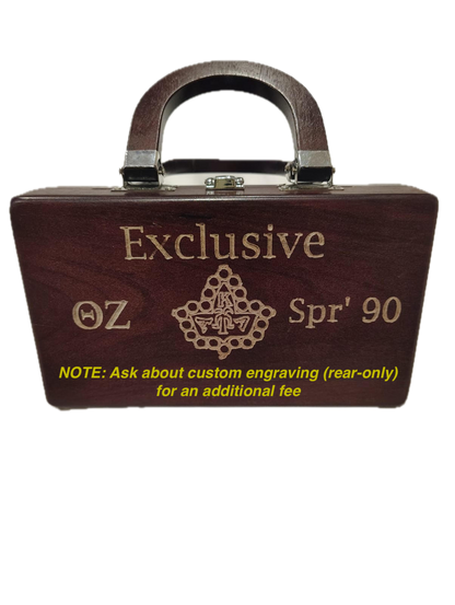 Handcrafted AKA Etched Wooden Handbag