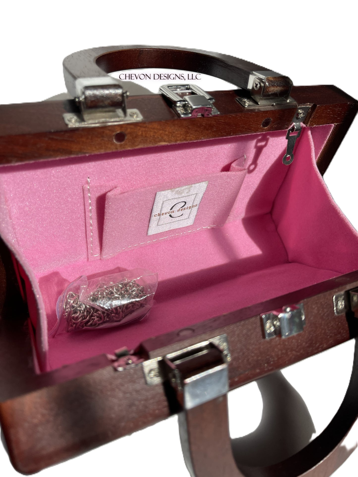 Handcrafted AKA Etched Wooden Handbag