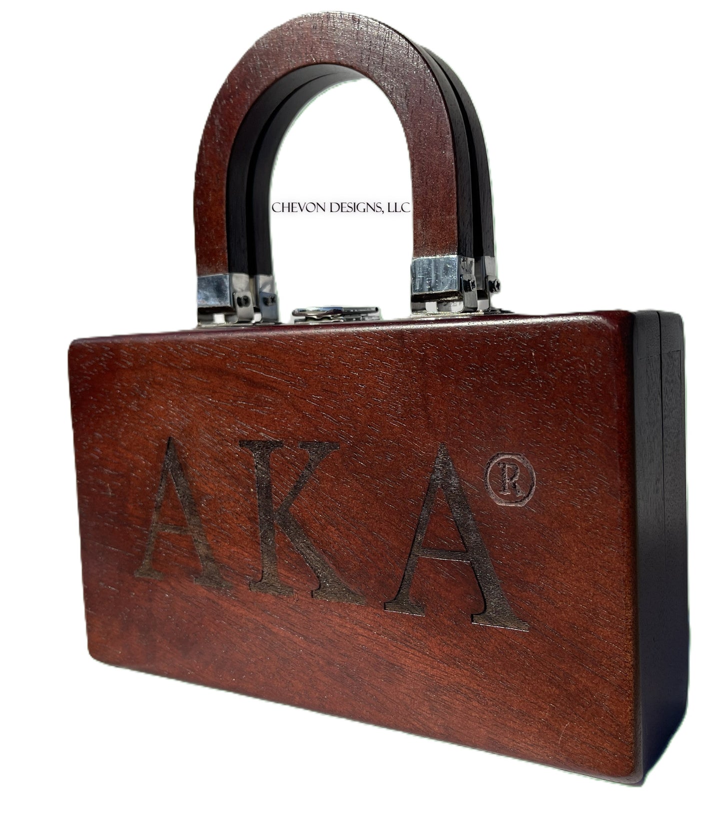 Handcrafted AKA Etched Wooden Handbag