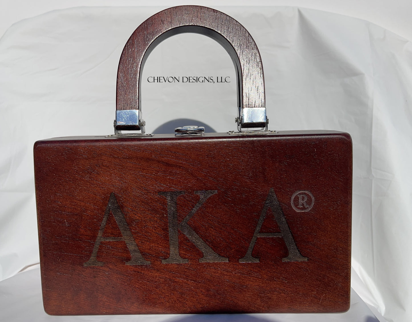 Handcrafted AKA Etched Wooden Handbag