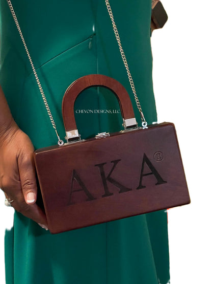 Handcrafted AKA Etched Wooden Handbag
