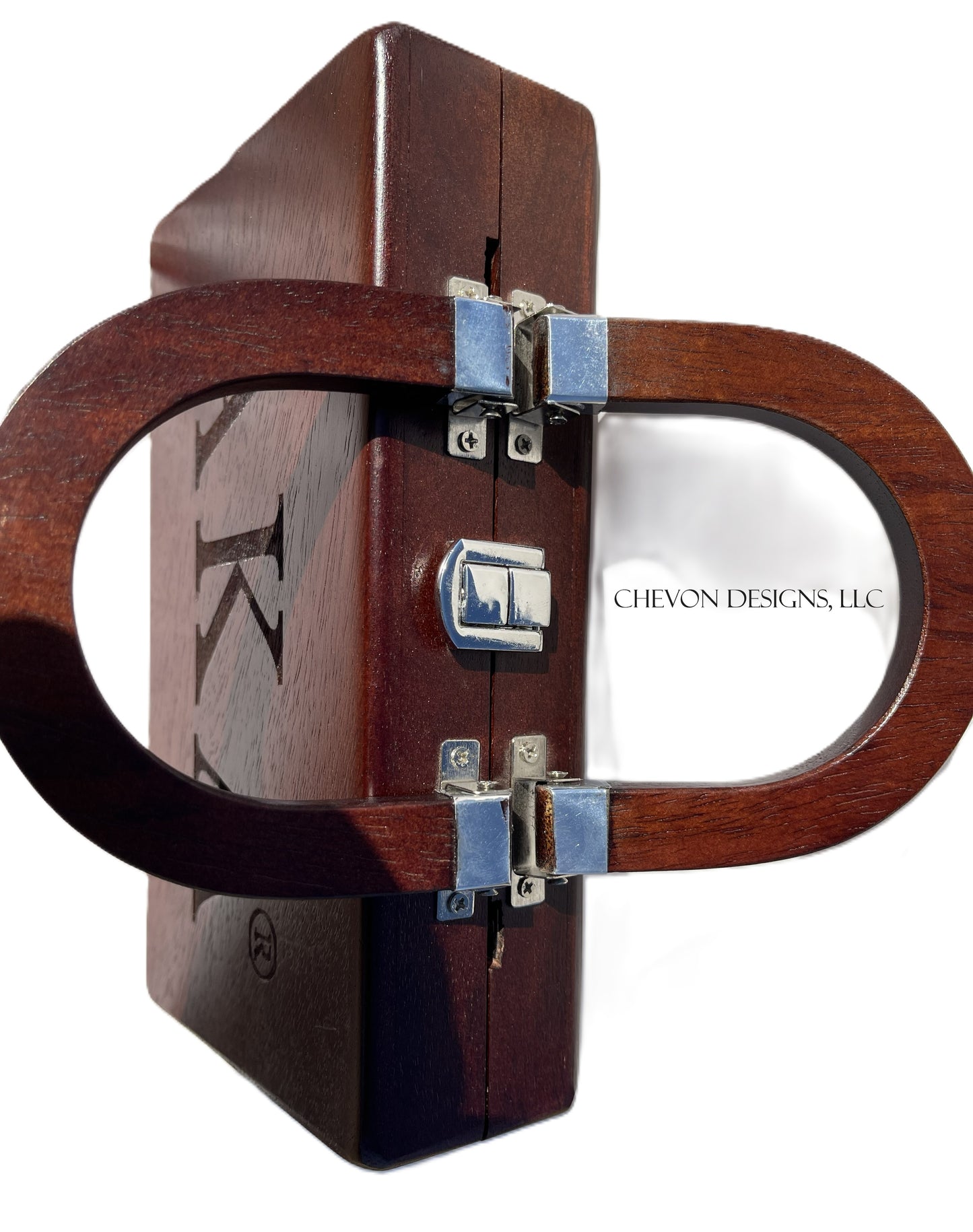 Handcrafted AKA Etched Wooden Handbag